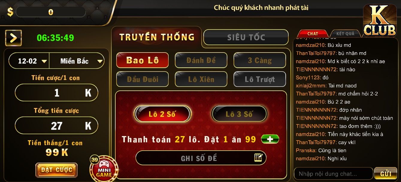 Trình tự các bước tham gia cá cược xổ số Kclub